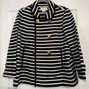 Kate Spade Broome Street Striped Short Pea Coat Jacket size 0